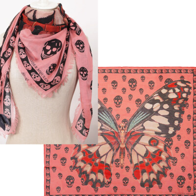 スカーフ Alexander Mcqueen Pink Wool Blend Foulard Alexander McQueen wool-blend Scarf | Pink | FARFETCH