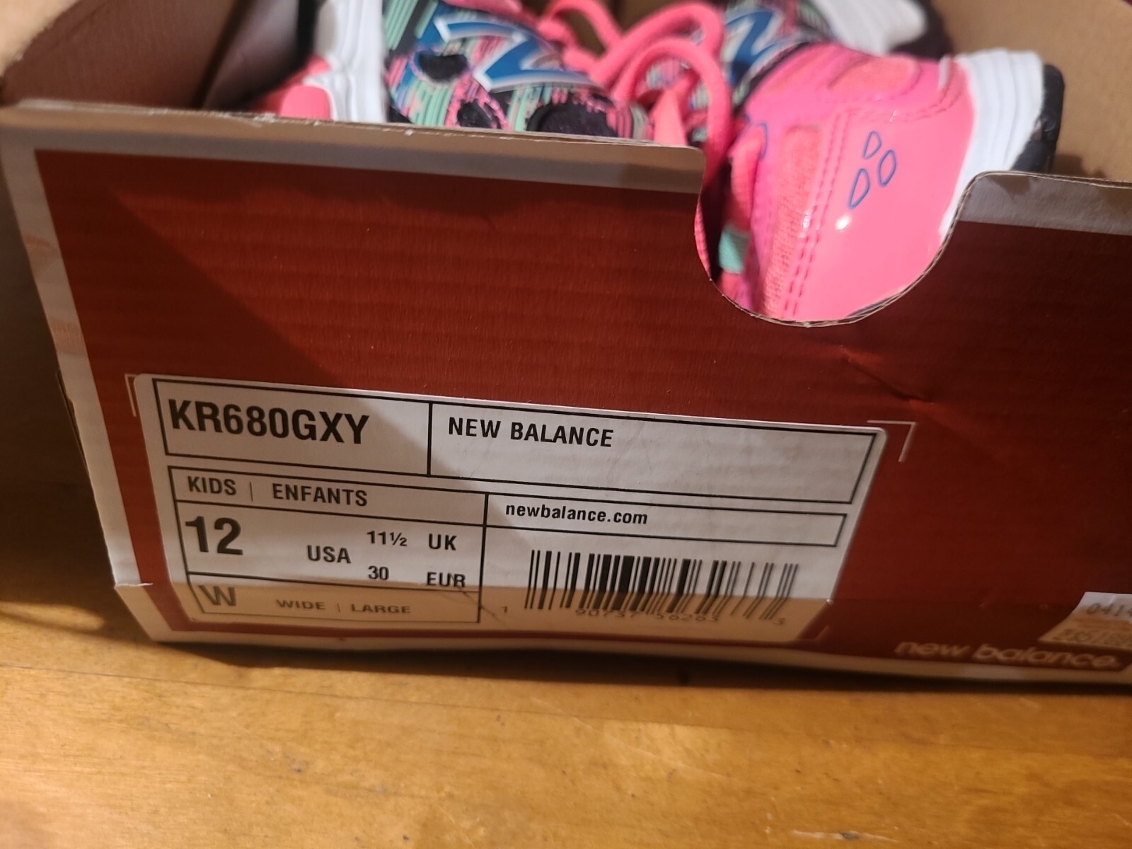 New Balance 680 Series Girl's Kids Size 12 W Running Shoes Pink New 