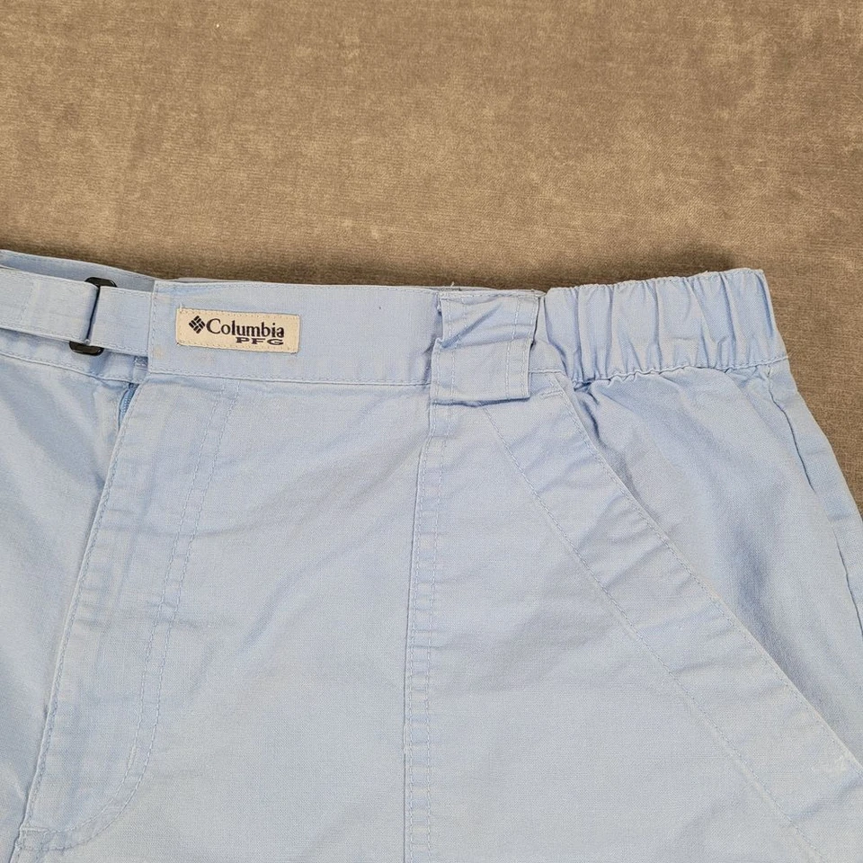 Bermuda cargo Columbia azul claro bolsos de malha caminhada ao ar livre GG - Imagem 4 de 4