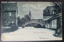 1910 postcard paderborn ausfluss der pader aus der stadt Germany posted