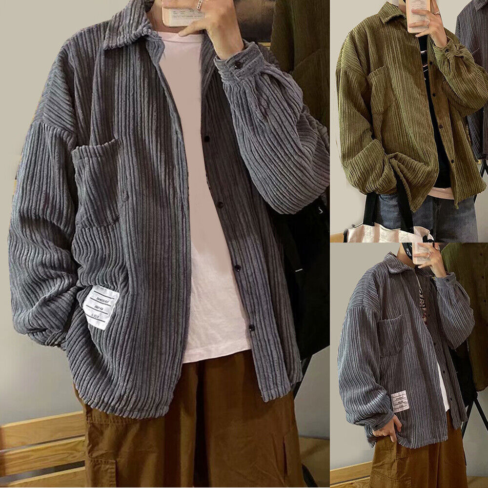 Oversized Sweater Corduroy Men Oversize Corduroy Thin Coats