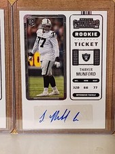 Thayer Munford 2022 Contenders Rookie Ticket Autograph Las Vegas Raiders D