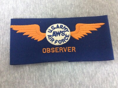 Vintage WWII US Army Air Force Air Warning Service Observer Arm Band | eBay