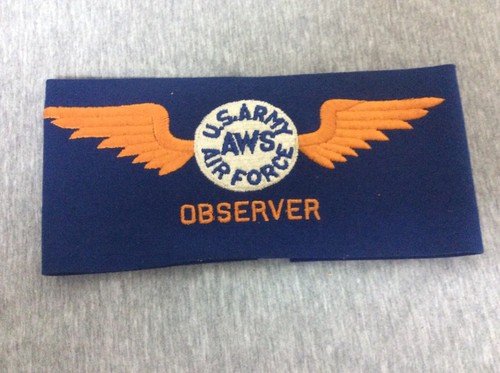 Vintage WWII US Army Air Force Air Warning Service Observer Arm Band | eBay