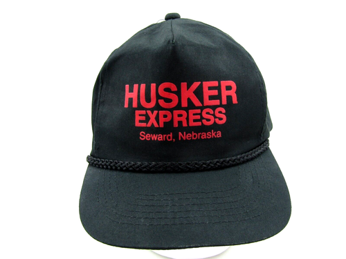 VTG Husker Express Hat Seward Nebraska Adjustable Snapback Black Rope Cap