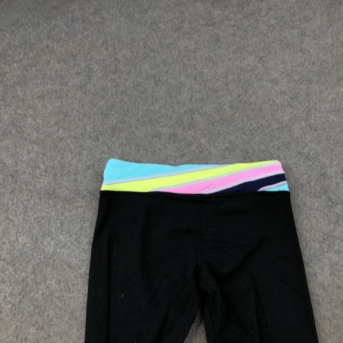 Ivivva Leggings Girls 12 Black Pink Blue Stretch Gym Workout Casual Outdoors - Picture 7 of 9