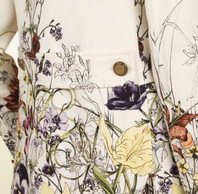 Gucci New Floral Flora Infinity Linen Trench Coat Frida Giannini