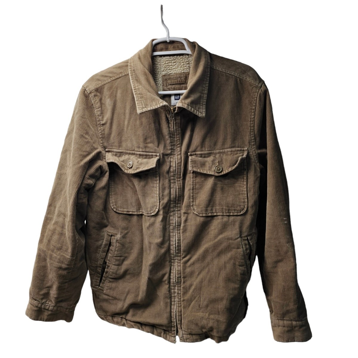 Vintage Y2K GAP Corduroy Sherpa Lined Insulated Brown Field Jacket