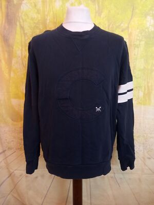 Crew Clothing Co Sweatshirt Mehrfarbig Weiß 100% Baumwolle. UK Herren Gr. Large