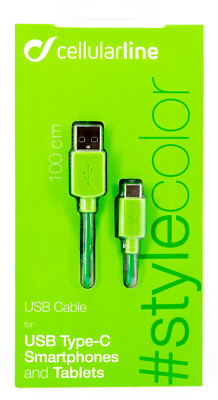 CELLULARLINE USB Lade Daten Kabel100cm USB Type C Smartphones Tablets Handy 481