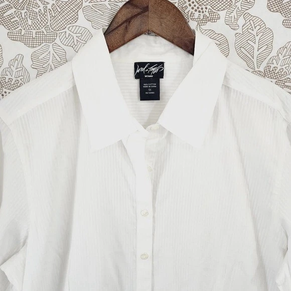 NWT Lord & Taylor Button up 3/4 Sleeve Striped Women's Dress Shirt Size 1X - Image 3 of 4