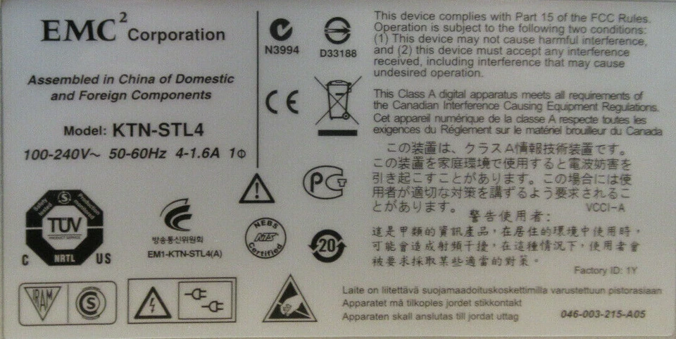 EMC Array Chassis 3U KTN-STL4 2x 4GB FC Controllers 2 x 400W PSU 100-562-123 - Image 4 of 4