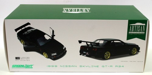 Greenlight 1/18 Diecast Model Car 19030 - 1999 Nissan Skyline GT-R R34 - Black - Picture 2 of 5