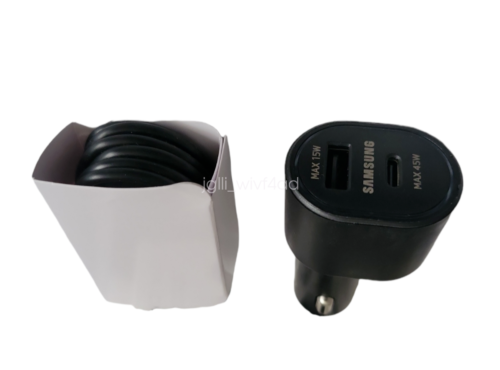 OEM Samsung 45W Dual Port Fast Charging Car Charger &Type-C Galaxy S20 S21 S22 - Picture 2 of 7