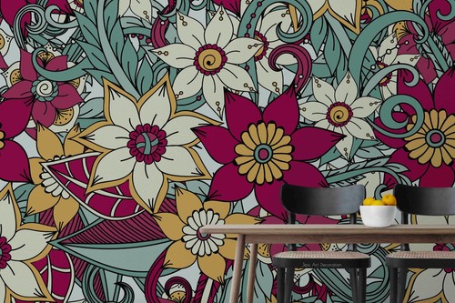 3D Flower Flora Watercolor Wallpaper Wall Murals Removable Wallpaper 2 - Photo 3/5
