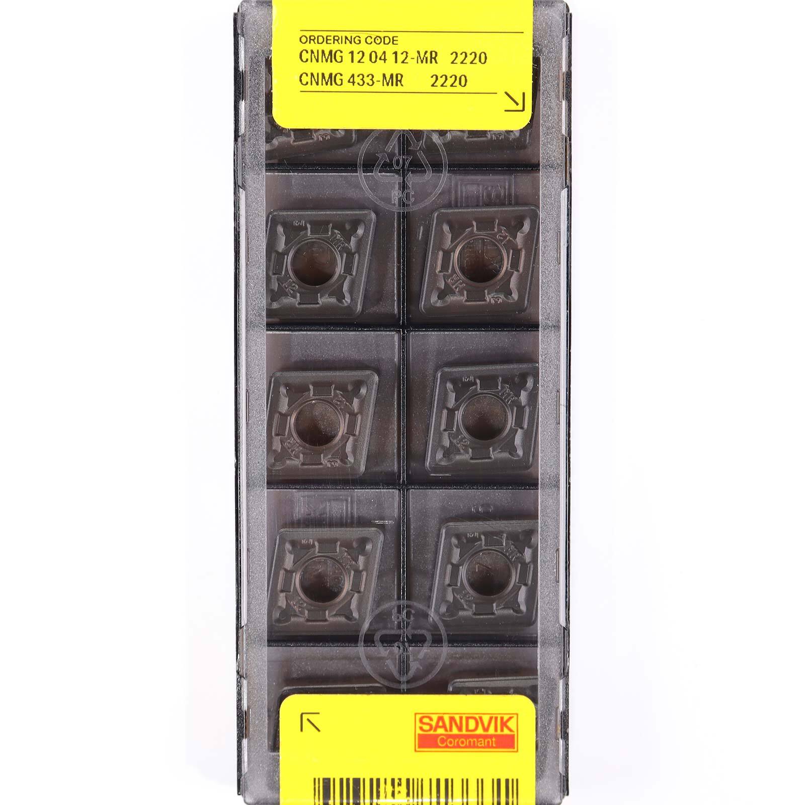 10 SANDVIK CNMG 120412-MR - Grade 2220 CNC Lathe Coated Carbide Turning Inserts