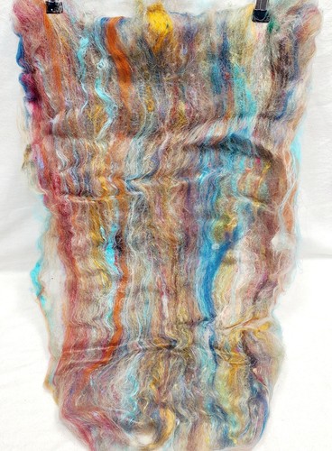 Carded Art Batt 3.25 Oz Merino Top Wool Hand Dye Alpaca Silk Fiber Multicolor - Picture 11 of 18