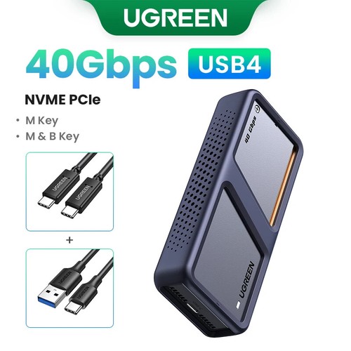 M.2 NVMe SATA SSD Enclosure Adapter 20Gbps USB 3.2 Gen2 USB C External Enclosure - Picture 12 of 28