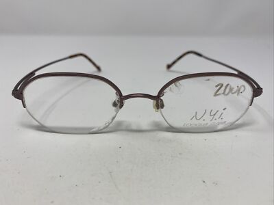 NYI Looking Glass 7517 MATT BROWN 50-17-150 Half Rim Metal Eyeglasses Frame IV59