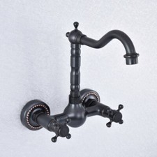 Wall Mount Oil Rubbed Brass Swivel Bathroom Sink Vessel Faucet Mixer Tap 2sf725