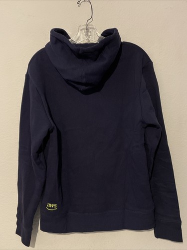 Felpa con cappuccio Amazon AWS re: Invent Logo Full Zip Blu Navy Uomo Taglia S - Foto 6 di 11
