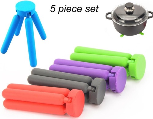 Paquete de 5 salvamanteles de silicona gruesos para platos calientes - Picture 6 of 6