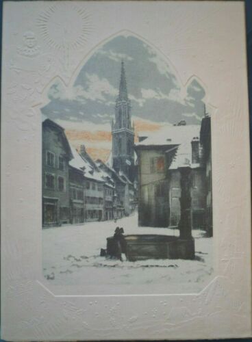 Rouen France Cathedral Notre Dame French Artist Victor Valery Christmas Embossed