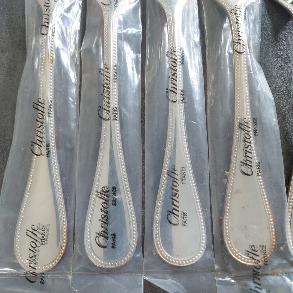 Tenedor de mesa para cubiertos Christofle Perles 6 piezas excelente Foto 3 de 4