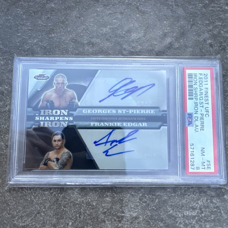 2011 Topps UFC Finest Georges St-Pierre Dual Auto Iron Sharpens #/25 PSA MINT 9