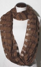 Large Brown on Brown Stripe Infinity Scarf Scarve 72" x 31"