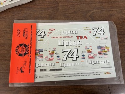 Slixx 1104 #74 1995 Lipton Tea Benson LaJoie Decals 1/24 NOS 