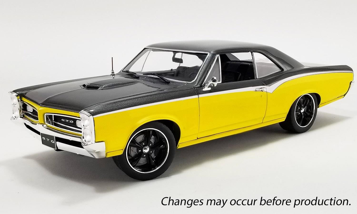 New Acme 118 Scale 1966 Pontiac GTO Restomod YellowBlack A1801219 22190₽