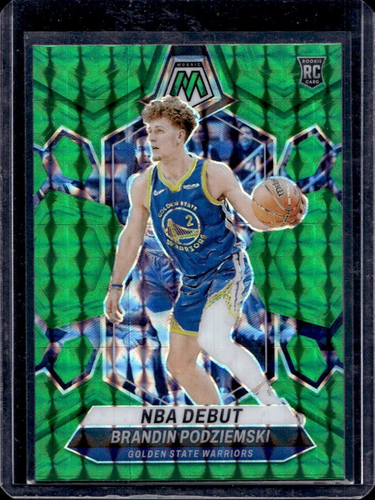 2023-24 Mosaic Brandin Podziemski RC Green Mosaic Prizm NBA Debut #266 Warriors
