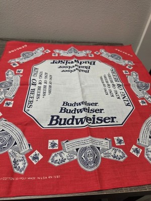 Vintage Budweiser Bandana King of Beers Anheuser Busch Mask Scarf Handkerchief