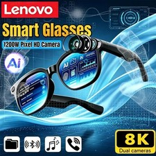 Lenovo AI Smart Glasses 8K Camera Touch Control Photo & Video Recording Voice As