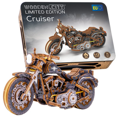 Wooden.City Cruiser Vtwin Le Mechanical Motorcycle Model Kit 3D Puzzles For