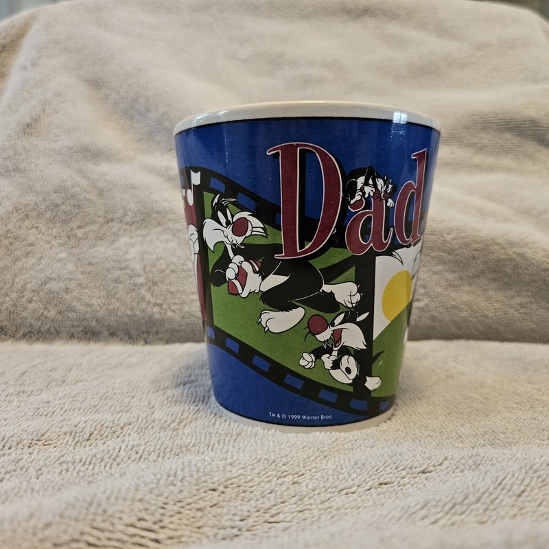 Vintage 1999  Sylvester & Son Looney Toons Warner Bros Dad Coffee Mug Cup 12 oz