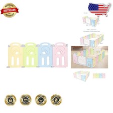 Sturdy Cloud Castle Toddler Play Yard Multicolor 4-Panel Extension Safe