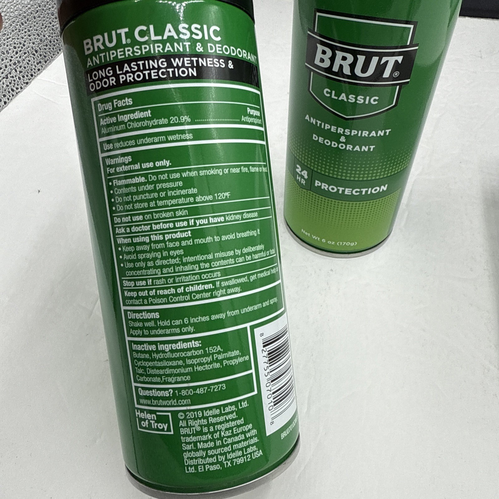 2 Brut Classic NOT Aluminum-Free Deodorant Spray, 24 HR Odor Protection 6oz