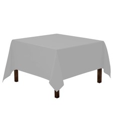 Gee Di Moda Square Tablecloth - 85 x 85 Inch 85" x Square , Silver
