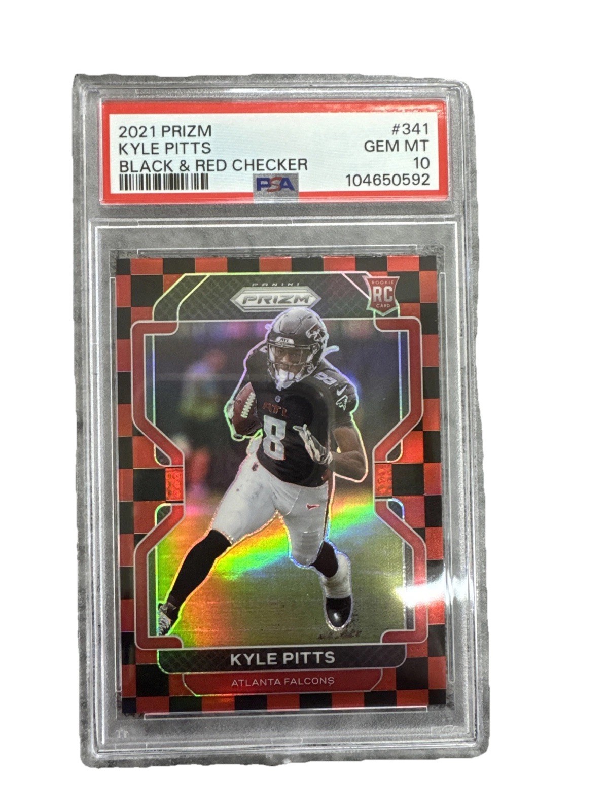 2021 Panini Prizm - Rookie Kyle Pitts #341 Black and Red Checker PSA 10 (RC)