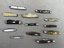 LOT 13 ANTIQUE POCKET KNIVES PARTS REPAIR CATTARAUGUS ADAMS BROS SCHRADE VERMONT