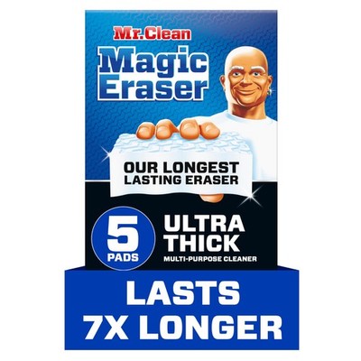 Mr Clean Magic Eraser Ultra Thick 5 Count Long Lasting All Purpose Cleaner