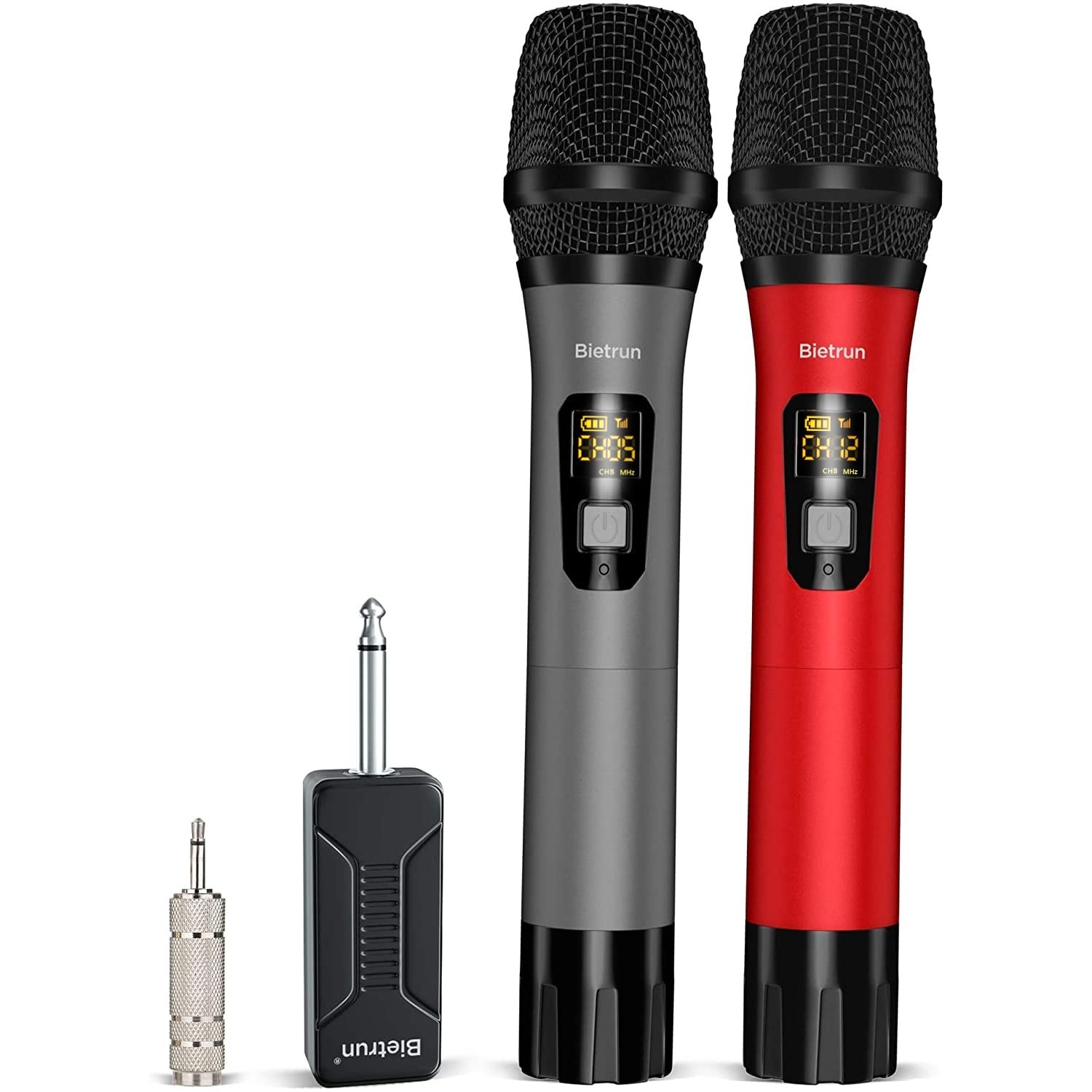 UHF Wireless Karaoke Mic 15 Channel Rechargeable Receiver 160ft 1/4in