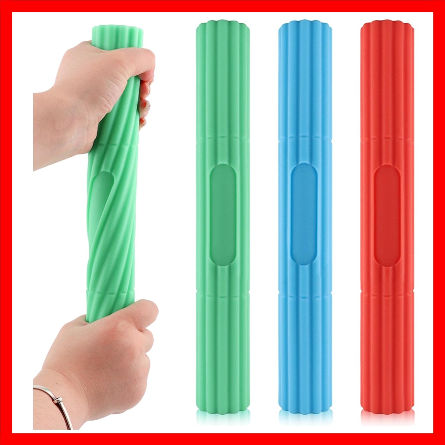 TheraBand FlexBar Tennis Elbow Therapy Bar Relieve Assorted Styles-3 Piece Set