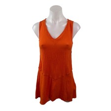 Topshop Women Coral Sleeveless V Neck Tank Cami Casual Cutout Mini Dress Size 4