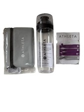 NWT Athleta 3 Pc Gift Set : water bottle Hair Ties Zippered Pouch