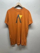 Arc'teryx T-shirt Archaeopteryx Logo Mens XL Orange 100% Cotton Short Sleeve 