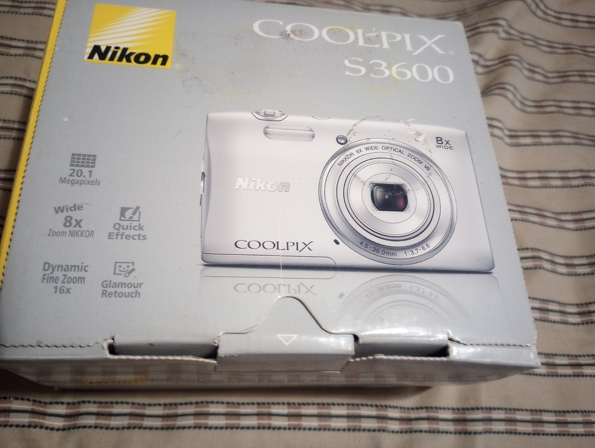 Nikon COOLPIX S3600 20.1MP Digital Camera - Silver for sale