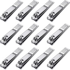 12 Pieces Nail Clipper Set Stainless Steel Nail Cutter Fingernails and Toenail C